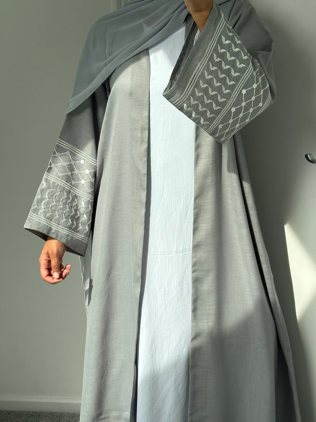 Hawa Linen Abaya Grey