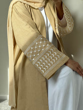 Load image into Gallery viewer, Hawa Linen Abaya Golden Beige
