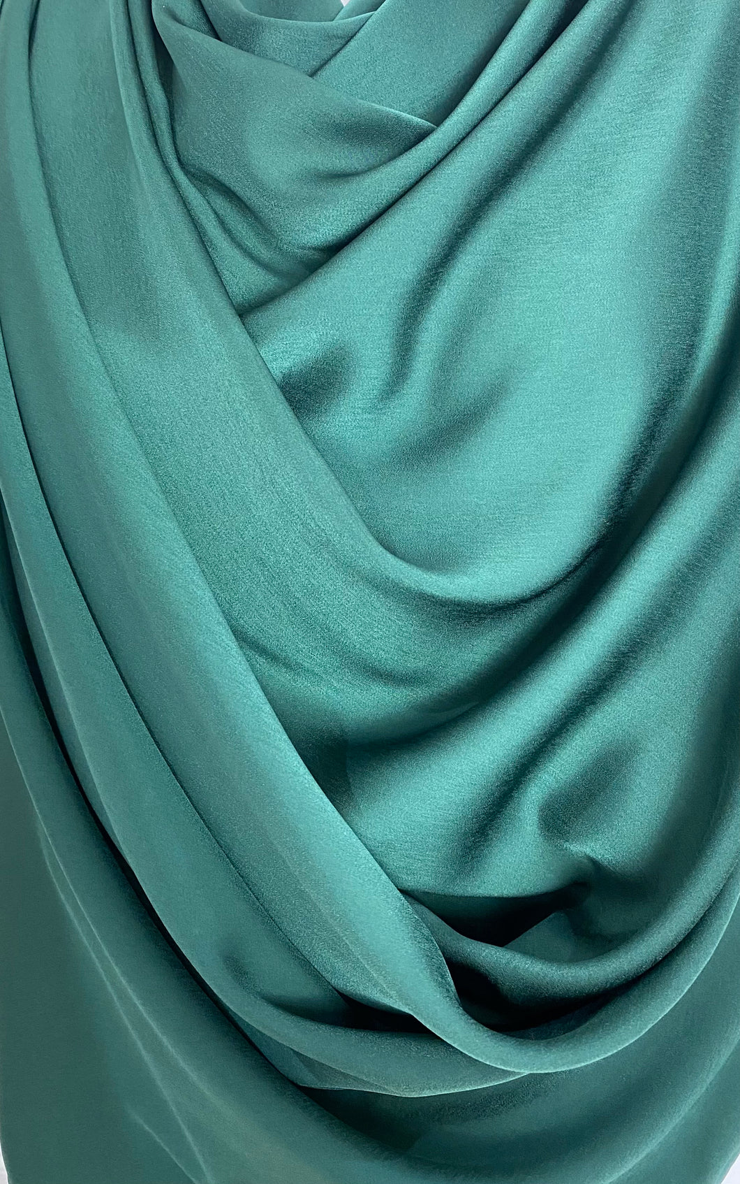 Velvet Satin Silk Hijab-Emerald Green